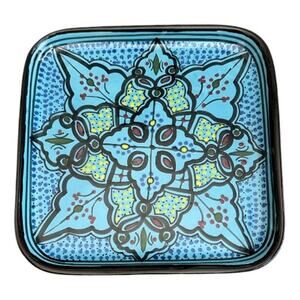 Le Souk Ceramique Tunisia Han Painted Square Serving Plate
